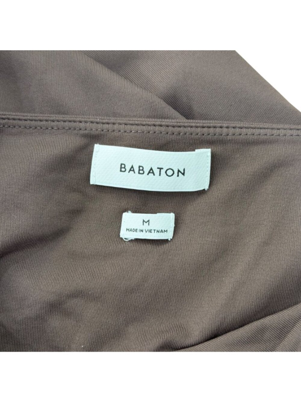 Babaton Women Long-Sleeve Dark Brown Bodysuit Size M Nylon Blend Snap Closure - Picture 4 of 9
